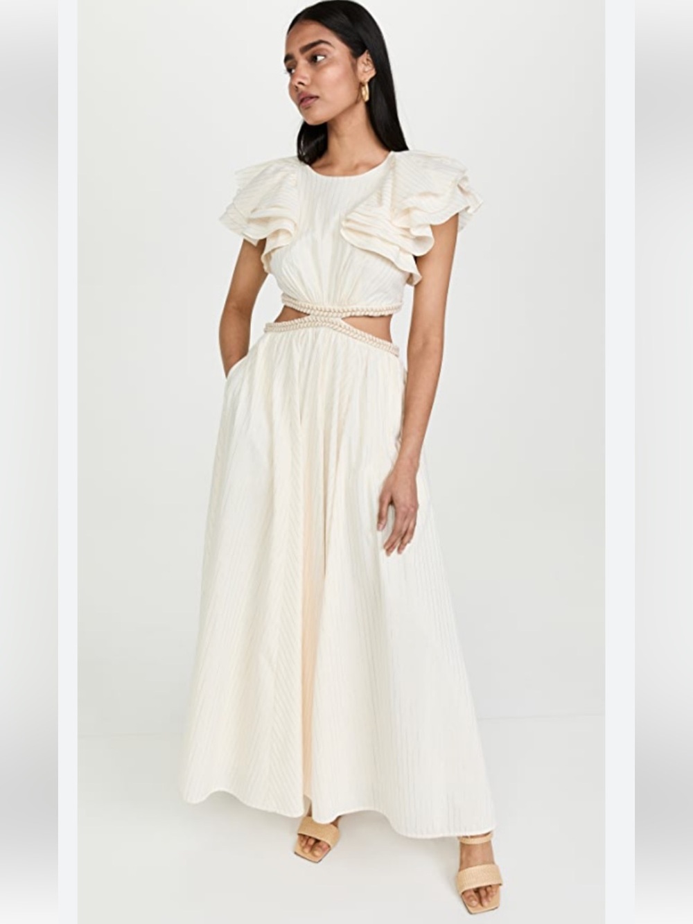 Zimmermann Anneke Cutout Ruffle Maxi Dress Resort wear Size 10 US NWT - Picture 15 of 15